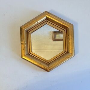 Hexagonal Gold Wall Mirror